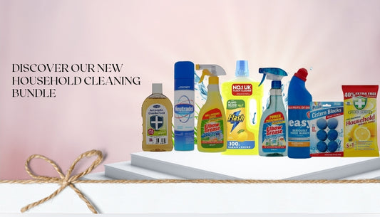 Flash Household Cleaning Bundle - All Purpose Liquid, Multi Purpose Spray, Disinfectant, Household Wipes, Toilet Blocks, Window Spray, Bleach, Air Freshener